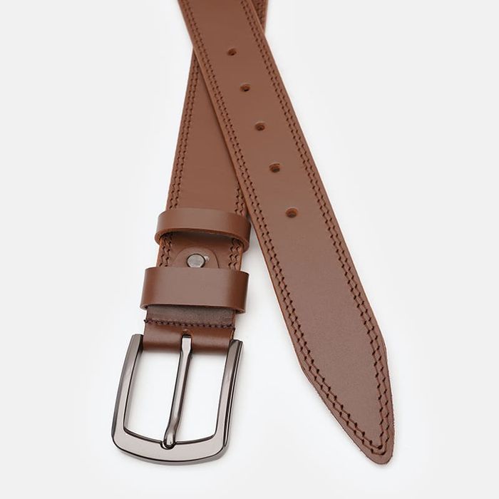 Мужской кожаный ремень Borsa Leather V1115FX58-brown купить недорого в Ты Купи