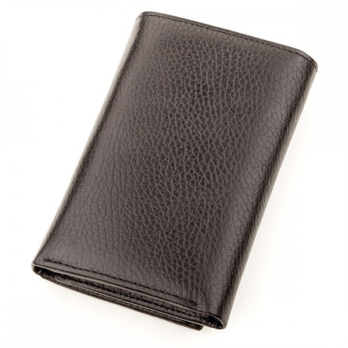 Мужской чёрный кошелёк из натуральной кожи KARYA 17238 Черный купить недорого в Ты Купи