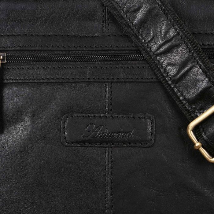 Мужская кожаная сумка Ashwood G32 Black (Черный) купить недорого в Ты Купи