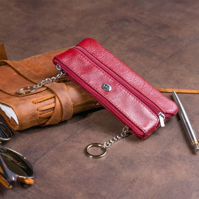 Жіноча шкіряна ключниця-гаманець ST Leather 19352 Бордова купити недорого в Ти Купи