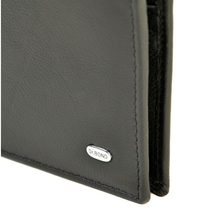 Шкіряний чоловічий гаманець Dr.Bond MSM-1 black купити недорого в Ти Купи