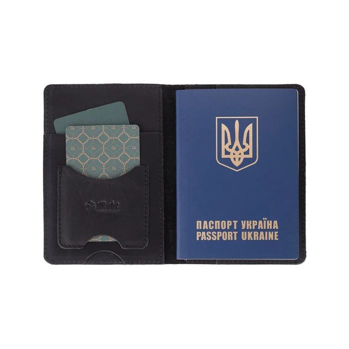 Обкладинка для паспорта зі шкіри Hi Art PB-02 Night Чорний купити недорого в Ти Купи
