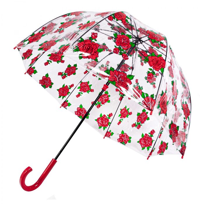 Жіноча механічна парасолька-тростина Fulton L042 Birdcage-2 Tattoo Rose (Тату з троянд) купити недорого в Ти Купи