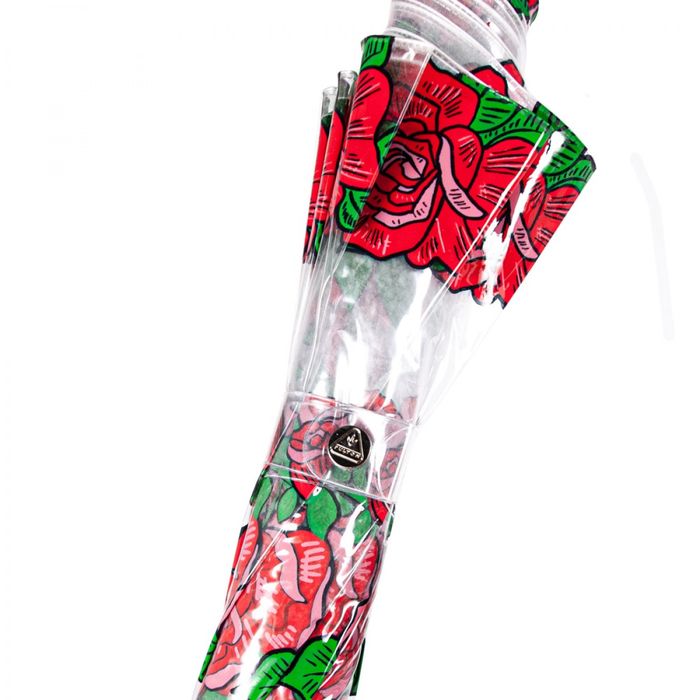 Жіноча механічна парасолька-тростина Fulton L042 Birdcage-2 Tattoo Rose (Тату з троянд) купити недорого в Ти Купи