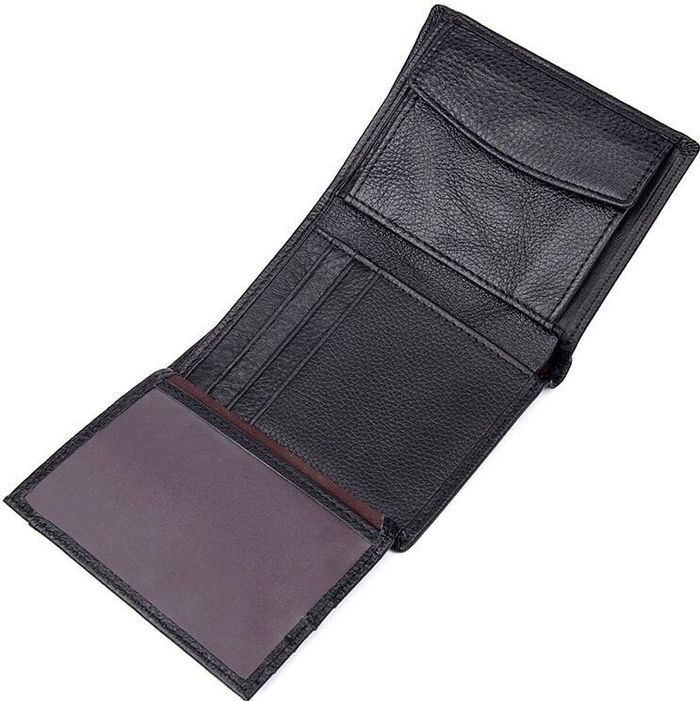 Чоловічий шкіряний гаманець Vintage 14598 Чорний купити недорого в Ти Купи