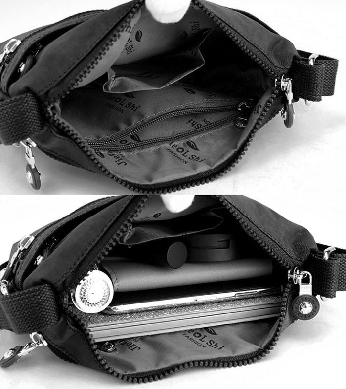 Маленька чорна текстильна сумка через плече Confident WT-5058A купити недорого в Ти Купи