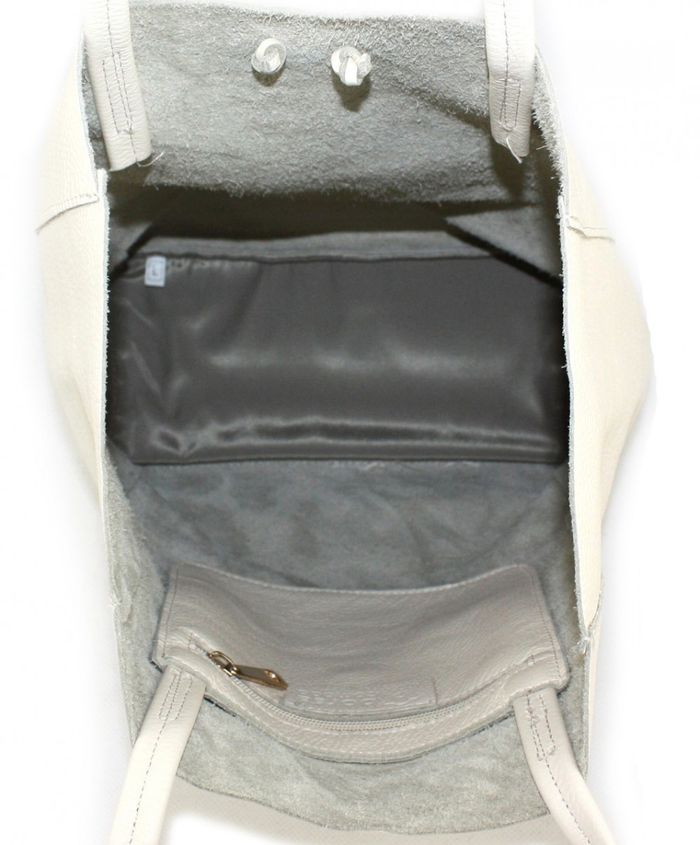 Женская кожаная сумка шоппер Borsacomoda бежевая 845.027 купить недорого в Ты Купи