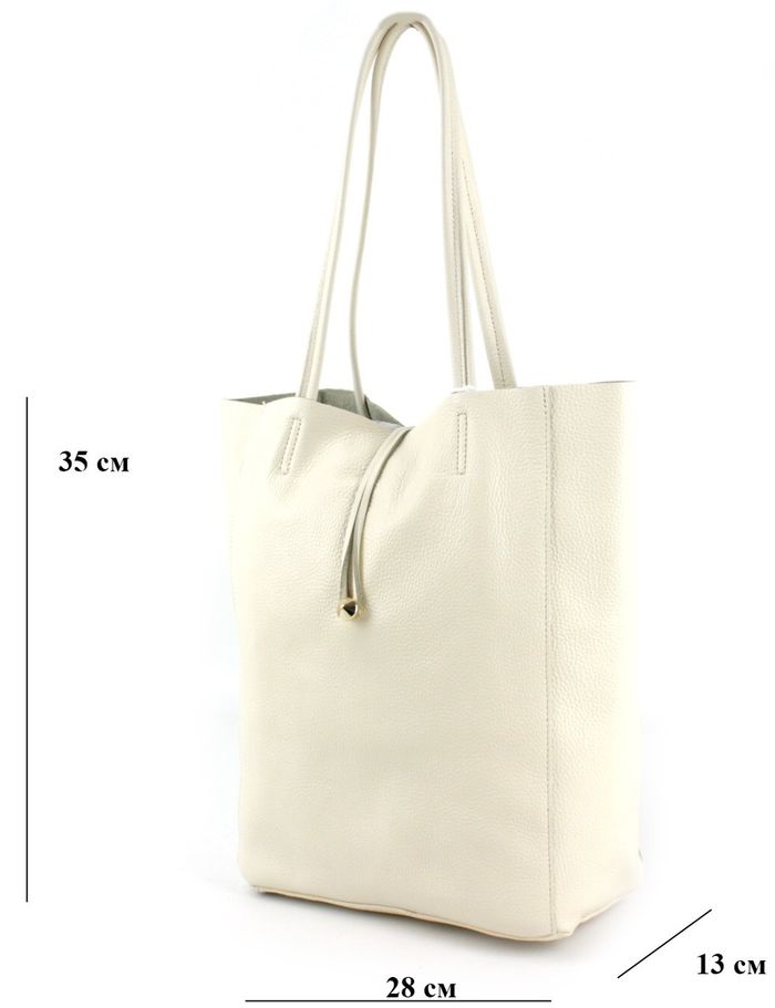 Жіноча шкіряна сумка Shopper Borsacomoda Beige 845.027 купити недорого в Ти Купи