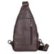 Мужская коричневая кожаная сумка-слинг John McDee jd4007c