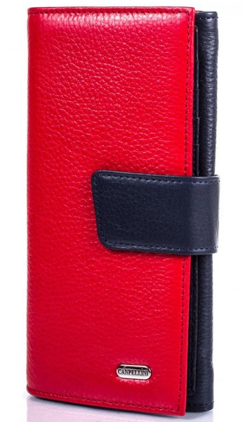 Червоно-синій жіночий шкіряний гаманець CANPELLINI купити недорого в Ти Купи