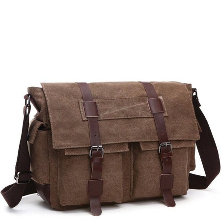 Мужская текстильная коричневая сумка Vintage 20150 купить недорого в Ты Купи