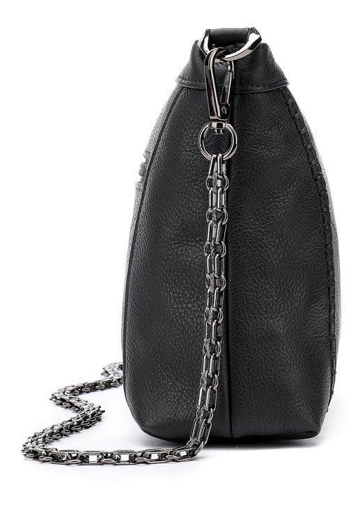 Чорна шкіряна жіноча сумка Vintage 20051 купити недорого в Ти Купи
