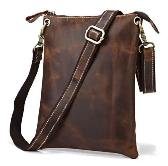 Мужская кожаная тёмно-коричневая сумка Vintage 14061 купить недорого в Ты Купи