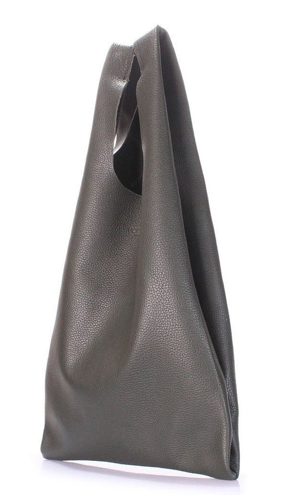 Женская кожаная сумка POOLPARTY leather-tote-khaki купить недорого в Ты Купи