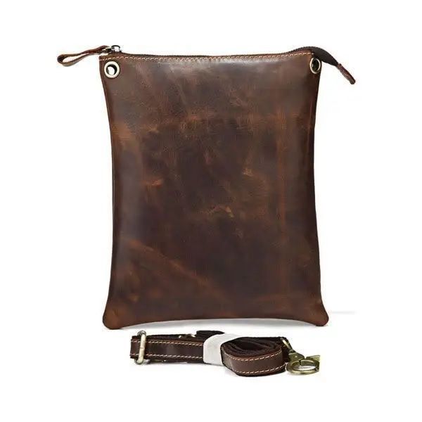 Мужская кожаная тёмно-коричневая сумка Vintage 14061 купить недорого в Ты Купи