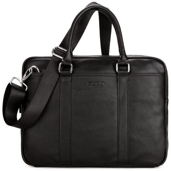 Мужская черная деловая сумка Polo 6610-4 купить недорого в Ты Купи