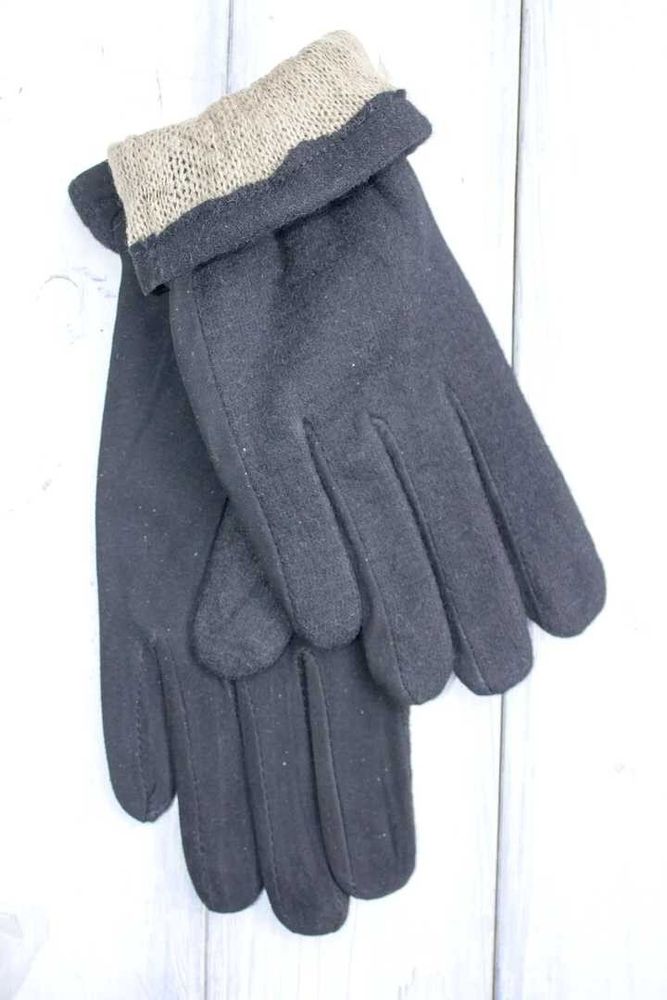 Жіночі кашемірові рукавички чорні 516-1s1 S купити недорого в Ти Купи
