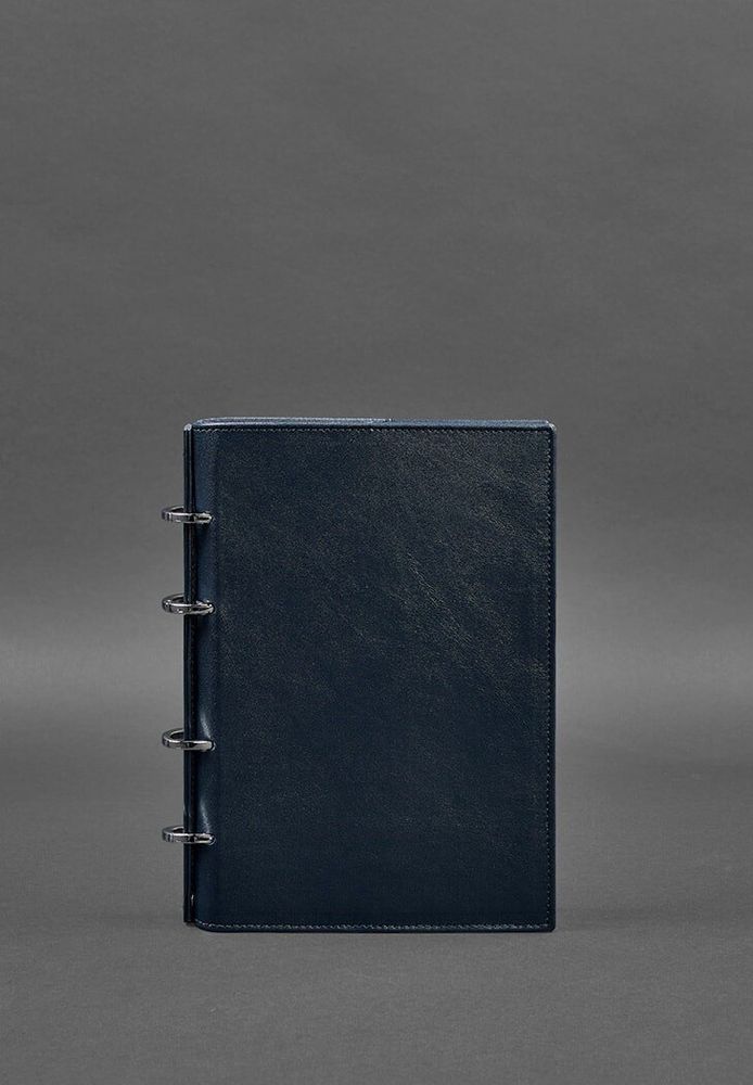 Кожаный блокнот на кольцах (софт-бук) BlankNote 9.0 с твердой синей обложкой - BN-SB-9-HARD-NAVY-BLUE купить недорого в Ты Купи