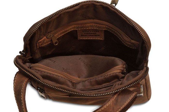 Мужская кожаная сумка-планшет на плечо Visconti ROY 15056 OIL TAN рыжая купить недорого в Ты Купи