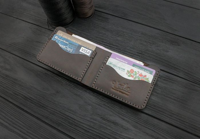 Чоловічий шкіряний гаманець ручної роботи VOILE коричневий mw10-brn купити недорого в Ти Купи