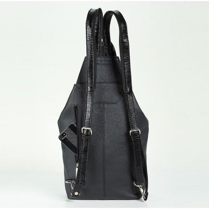 Чорний - Міський жіночий рюкзак зі шкірозамінника Dolly 358 чорний купити недорого в Ти Купи