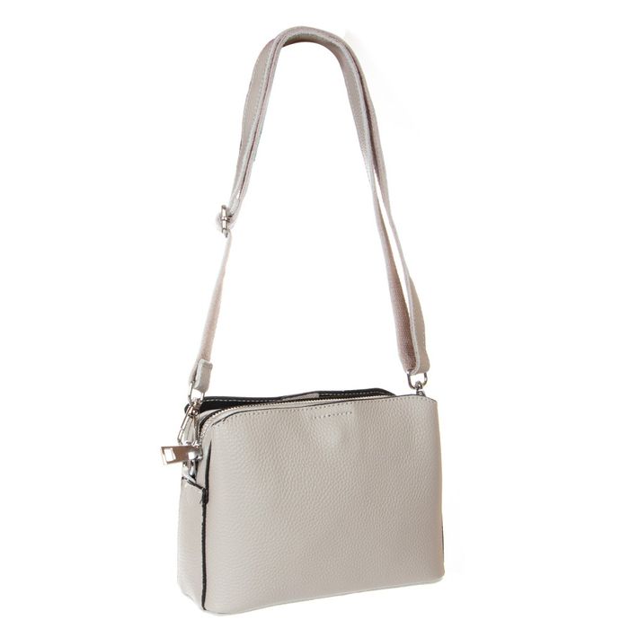 Женская кожаная сумка классическая ALEX RAI 99113 white-grey купить недорого в Ты Купи