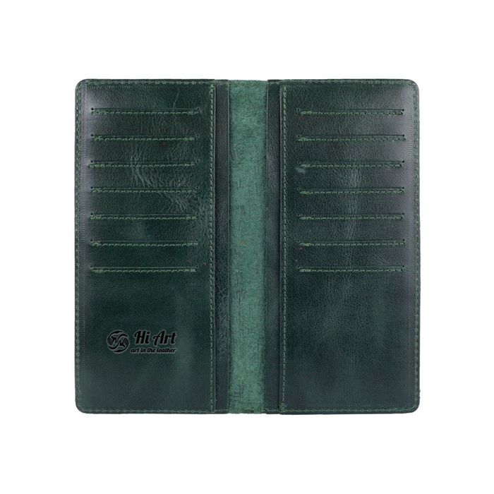 Шкіряний гаманець Hi Art Original WP-02-C19-5406-000 Зелений купити недорого в Ти Купи