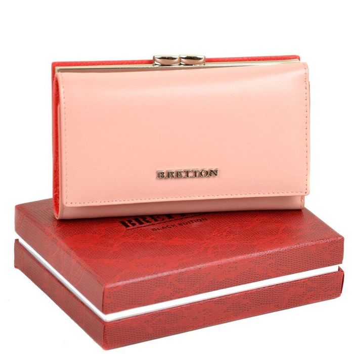 Кожаный кошелек Color Bretton W5520 pink купить недорого в Ты Купи