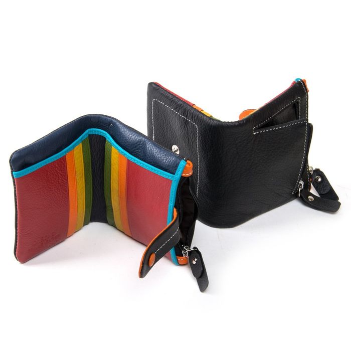 Кожаный женский кошелек Rainbow DR. BOND WRN-1 black купить недорого в Ты Купи