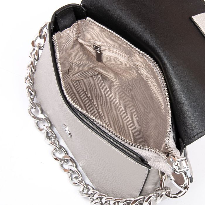 Женская кожаная сумка классическая ALEX RAI 99111 white-grey купить недорого в Ты Купи