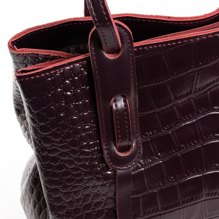 Жіноча шкіряна сумка класична ALEX RAI 03-09 16-3204 burgundi купити недорого в Ти Купи