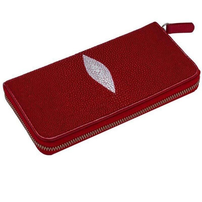 Жіночий червоний гаманець зі шкіри ската Ekzotic Leather stw30 купити недорого в Ти Купи