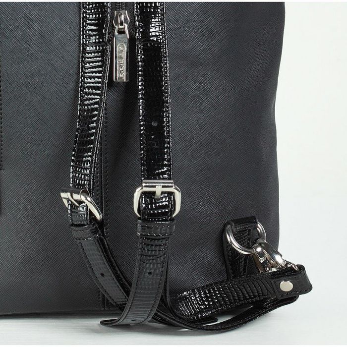 Черный - Городской женский рюкзак из кожзама Dolly 358 черный купить недорого в Ты Купи