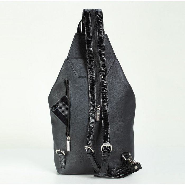 Чорний - Міський жіночий рюкзак зі шкірозамінника Dolly 358 чорний купити недорого в Ти Купи