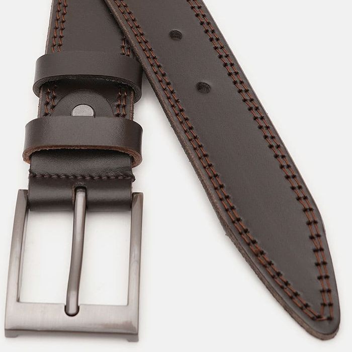 Мужской кожаный ремень Borsa Leather V1125FX12-brown купить недорого в Ты Купи
