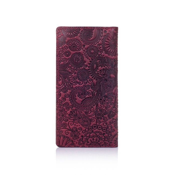 Кожаное портмоне Hi Art WP-02 Mehendi Art фиолетовый Фиолетовый купить недорого в Ты Купи
