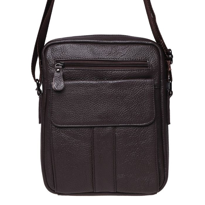 Мужская кожаная сумка Borsa Leather K18154-brown купить недорого в Ты Купи