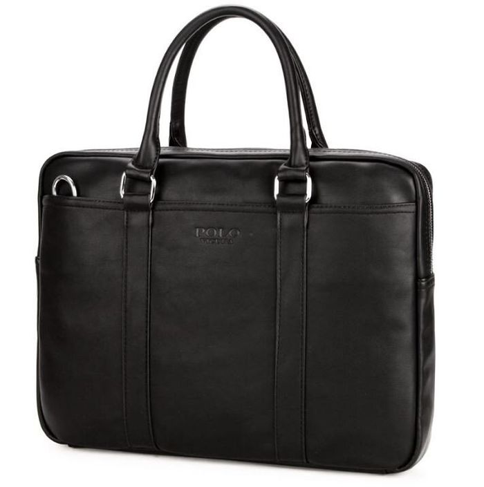 Мужская черная деловая сумка Polo 6610-4 купить недорого в Ты Купи