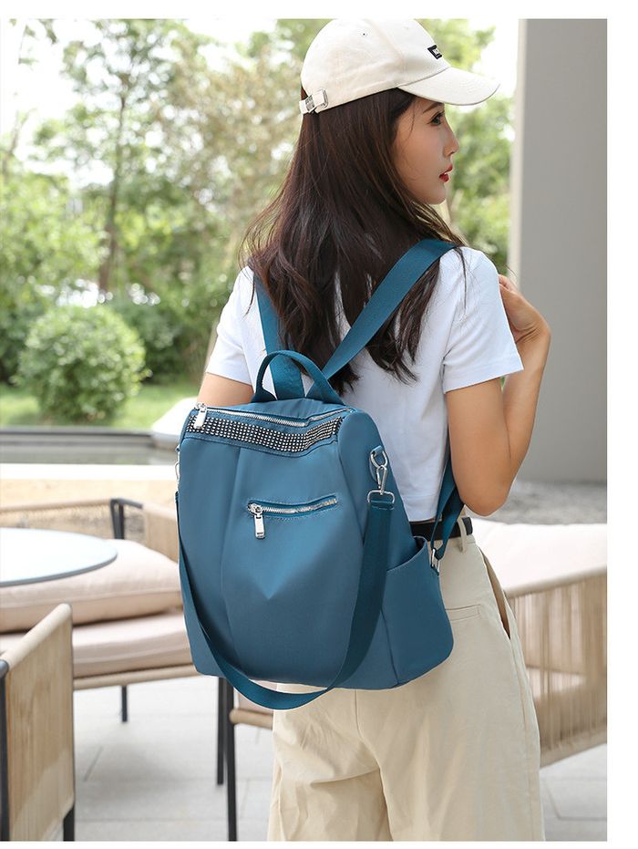 Городской синий рюкзак из нейлона  MK9967-2 купить недорого в Ты Купи