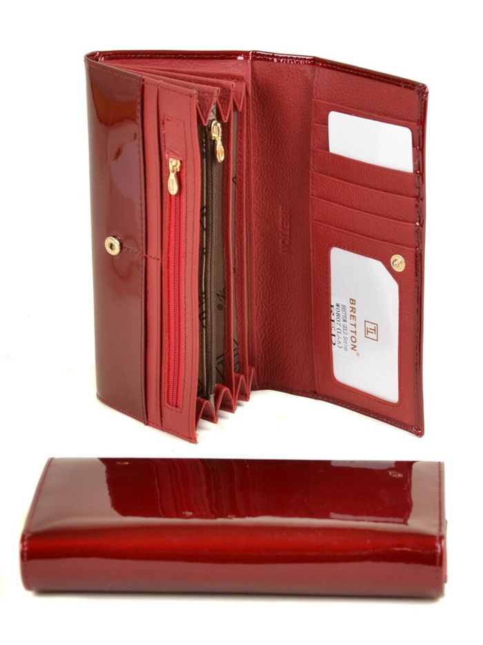 Женский кожаный красный кошелек Gold Bretton W0807 red купить недорого в Ты Купи