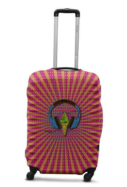 Защитный чехол для чемодана Coverbag дайвинг c рисунком Наушники 0427 S купить недорого в Ты Купи