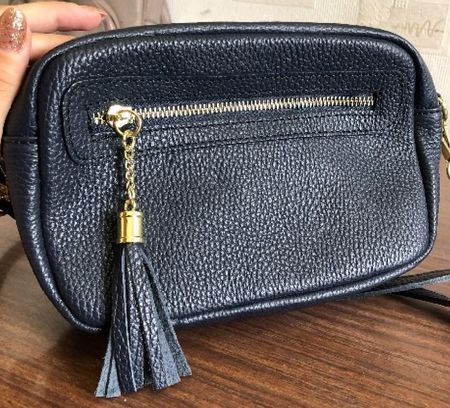 Жіноча маленька темно-синя сумочка з кишенею на блискавці Firenze Italy F-IT-9822GR купити недорого в Ти Купи
