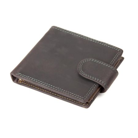 Вінтажне портмоне коричневе на кнопці Tiding Bag M39-FA27DB купити недорого в Ти Купи