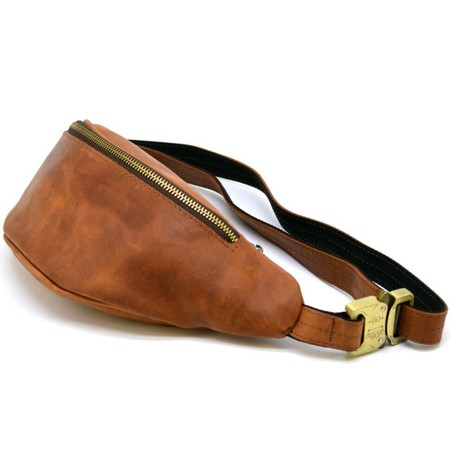 Шкіряна коричнева сумка на пояс Tarwa rb-3035-3md купити недорого в Ти Купи
