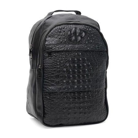 Мужской кожаный рюкзак Borsa Leather k1333-black купить недорого в Ты Купи