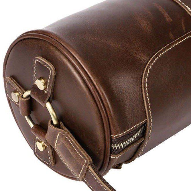 Закруглена чоловіча сумка зі шкіри Vintage 14694 Коричневий купити недорого в Ти Купи