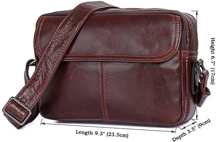 Чоловіча шкіряна сумка Vintage 14558 Темно-коричневий купити недорого в Ти Купи