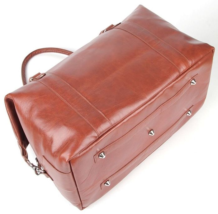 Дорожная кожаная рыжая сумка SHVIGEL 00882 купить недорого в Ты Купи