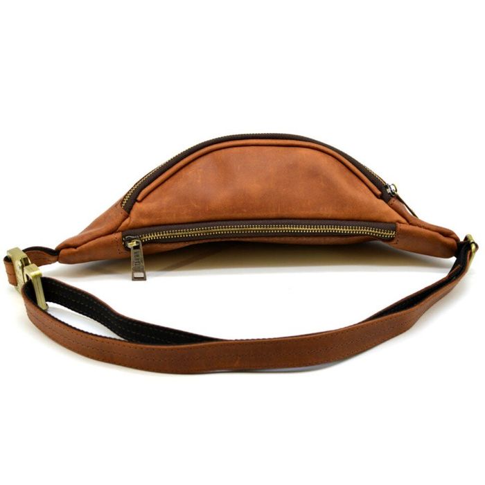 Кожаная коричневая сумка на пояс Tarwa rb-3035-3md купить недорого в Ты Купи
