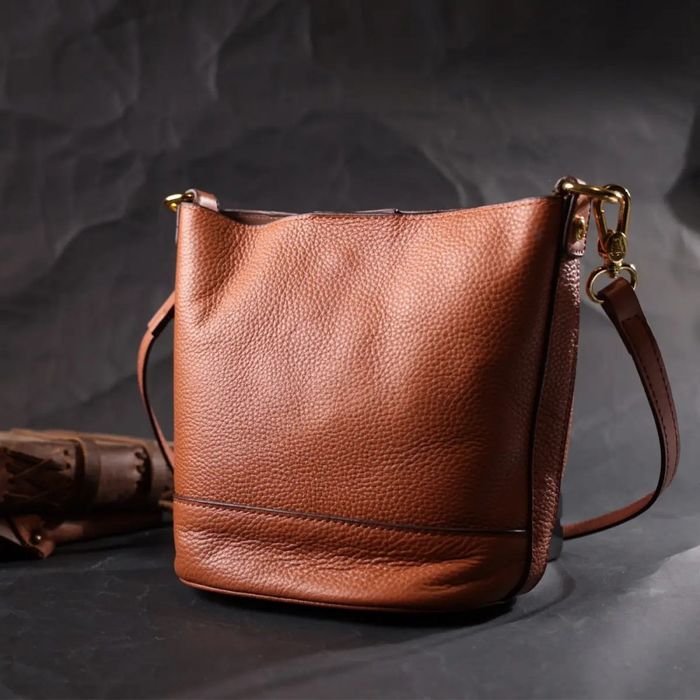 Молодежная женская кожаная сумка с косметичкой Vintage 22366 купить недорого в Ты Купи